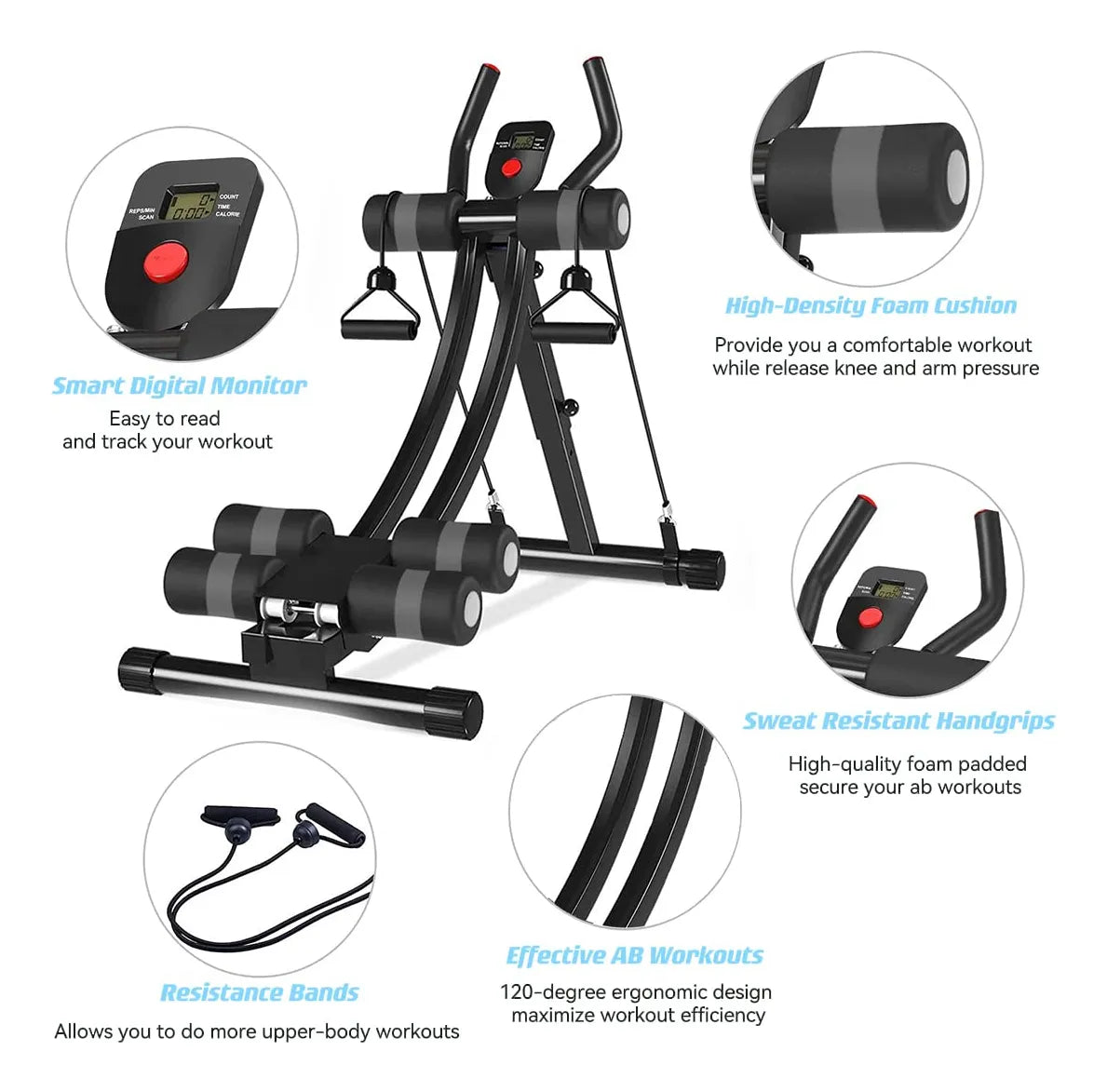 Máquina de abdominales para gimnasio en casa